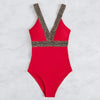 Bikini European American New 2023 Gold Sexy Bikini Women's Printed Steel Bracket Triangle Swimwear Push Up One Piece Swimwear