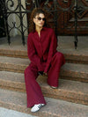2025 New Casual Cotton Shirt Pants Suit Lapel Single Breasted Loose Long-sleeved Shirt+Wide-leg Pants Casual Sets Women Clothing