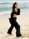 2025 New Casual Cotton Shirt Pants Suit Lapel Single Breasted Loose Long-sleeved Shirt+Wide-leg Pants Casual Sets Women Clothing
