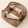 Luxury Makeup Organizer Bag, Female Cosmetic Travel Case with Zipper, Large Capacity Toiletry Storage Pouch for Women Makeup Bag