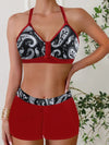 2025 High Waist Bikinis Women Sports Swimwear Print Bathing Suit Female Padded Beach Wear Bathers Swimming Swimsuit Summer