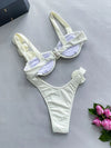2025 Strappy Bikinis Sexy 3D Floral Swimsuit Women Separation Stereo Swimwear Female Bathers Bathing Swimming Suit Beachwear