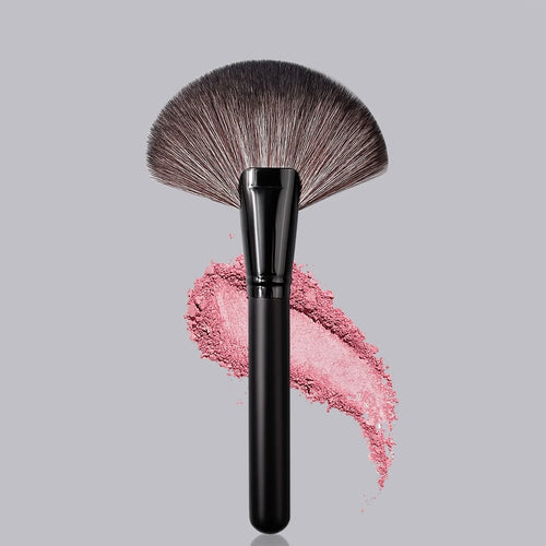 Brocha de maquillaje de lujo con mango de madera, brocha para polvos de acabado, brocha multiusos para rostro y cuerpo, brocha de maquillaje profesional para salón