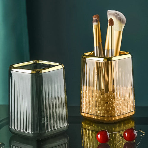 Organizadores de Maquillaje de Lujo Caja de Almacenamiento de Brochas de Maquillaje de Escritorio Estuche para Lápices de Oficina Organizador de Brochas de Maquillaje Soporte para Lápiz Labial y Misceláneas