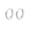 1Pair Stainless Steel Minimal Hoop Earrings Crystal Zirconia Small Huggie Thin Cartilage Earrings Helix Tragus Piercing Jewelry